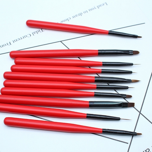Cross-border for nailbrushes Redwood pole 10 sets of phototherapy crystal painting drawing line pen high quality brush
