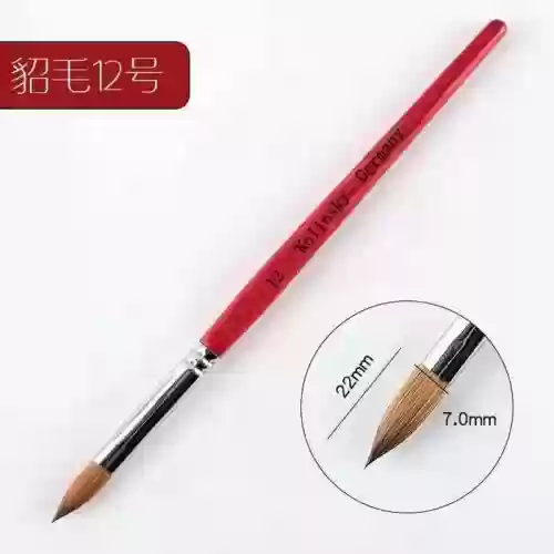 قلم کاشت ناخن دسته چوبی قرمز ۱۸.۳ سانتی متر#10