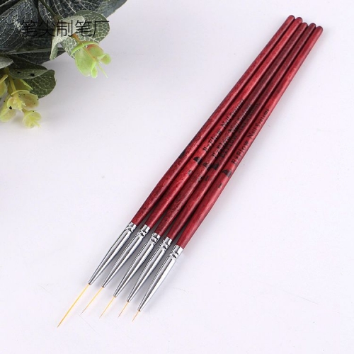 قلم طراحی ناخن دسته چوبی قرمز ۱.۲ سانتی متر