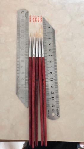 قلم طراحی ناخن دسته چوبی قرمز ۰.۶ سانتی متر