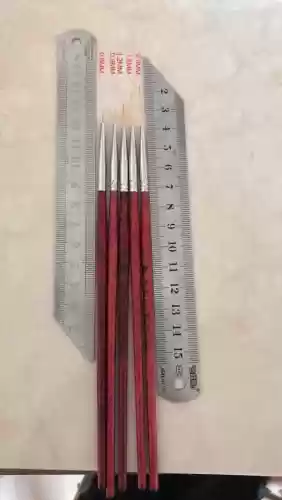 قلم طراحی ناخن دسته چوبی قرمز ۰.۶ سانتی متر