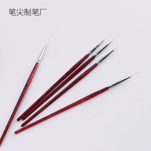 قلم طراحی ناخن دسته چوبی قرمز ۱.۸ سانتی متر(4#)